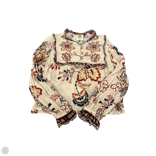 Blouse Designer By Farm Rio In Cream, Size: M
