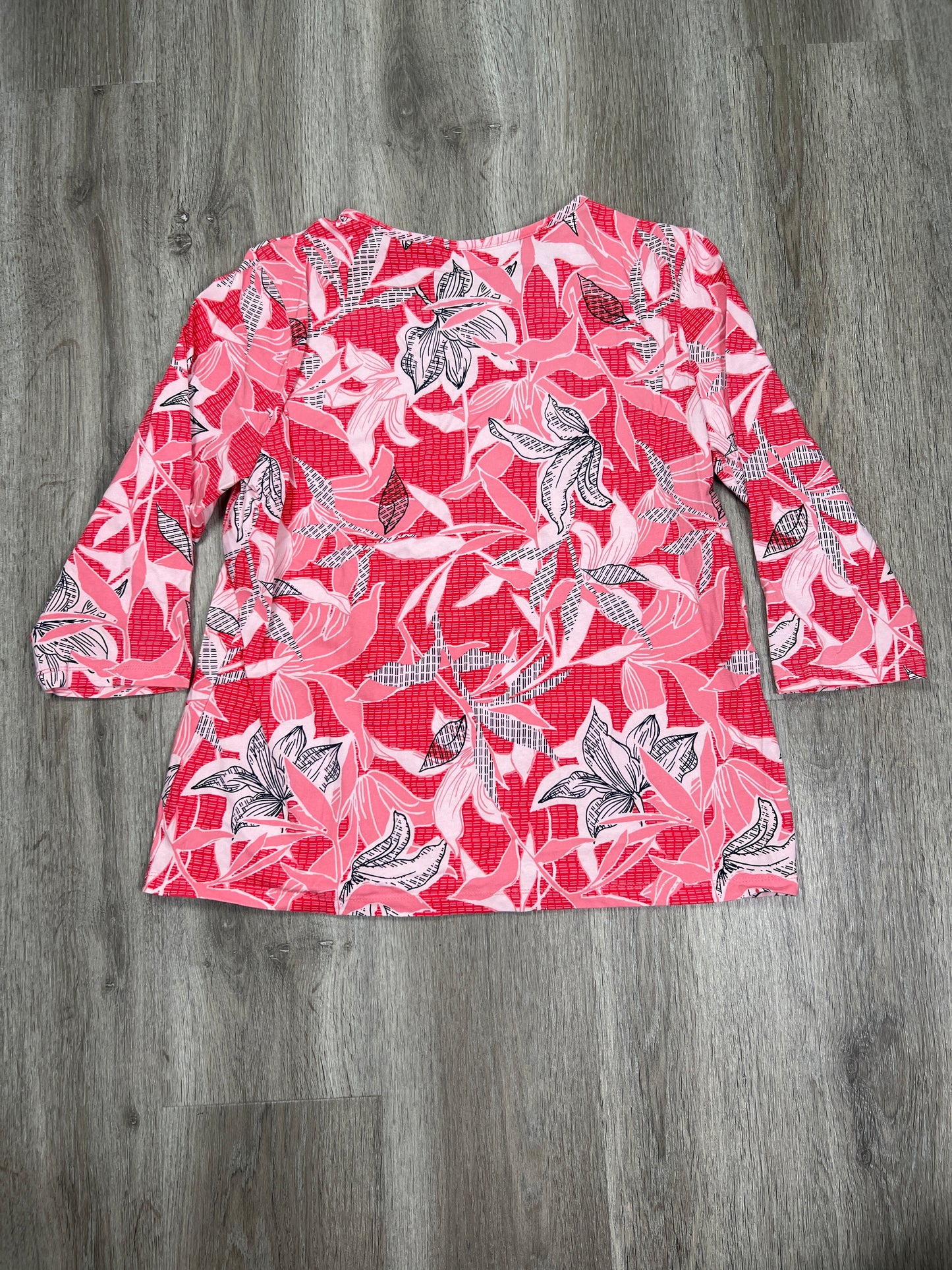 Pink Top 3/4 Sleeve Christopher And Banks, Size L