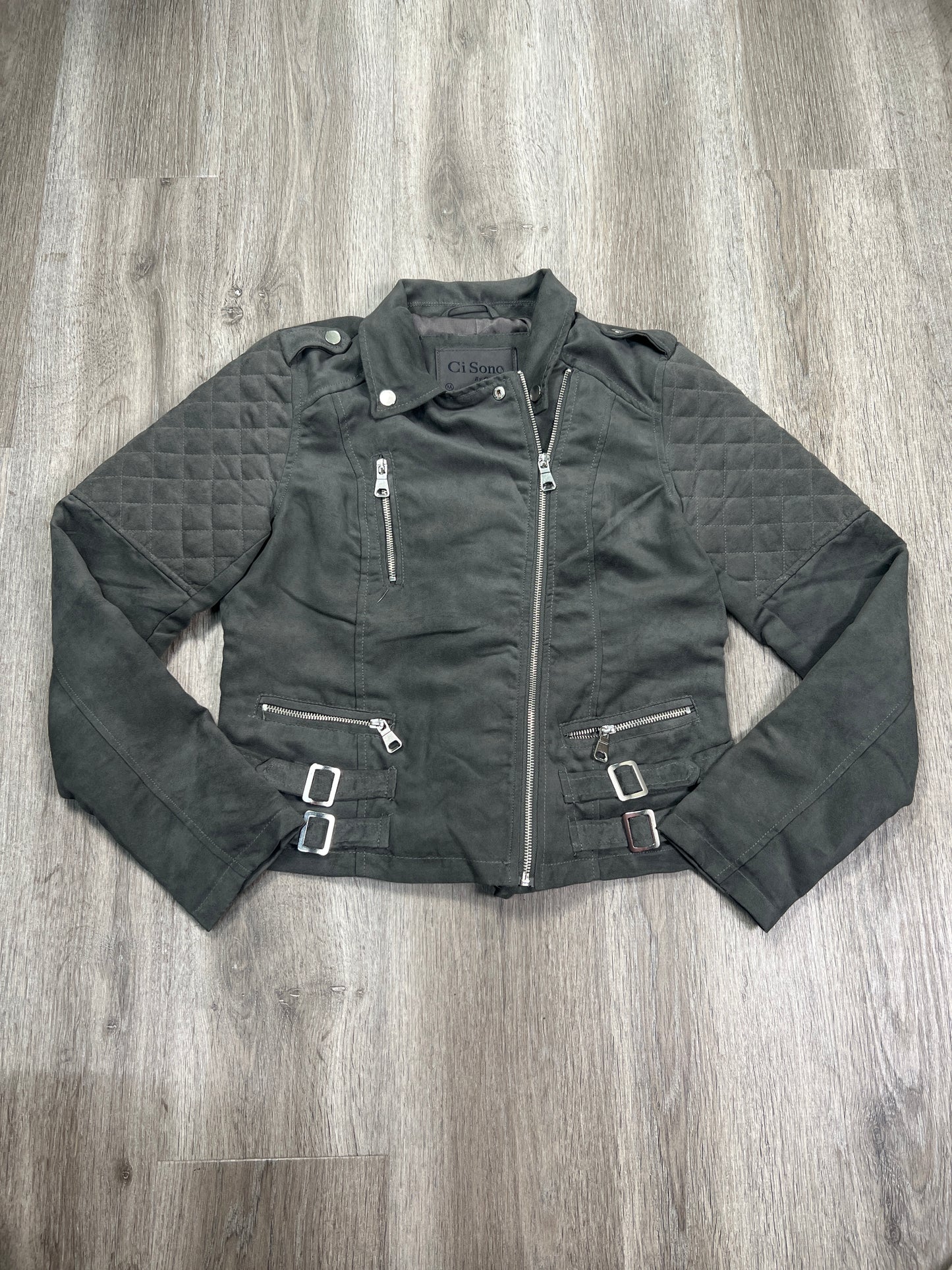 Jacket Moto By Ci Sono In Grey, Size: M