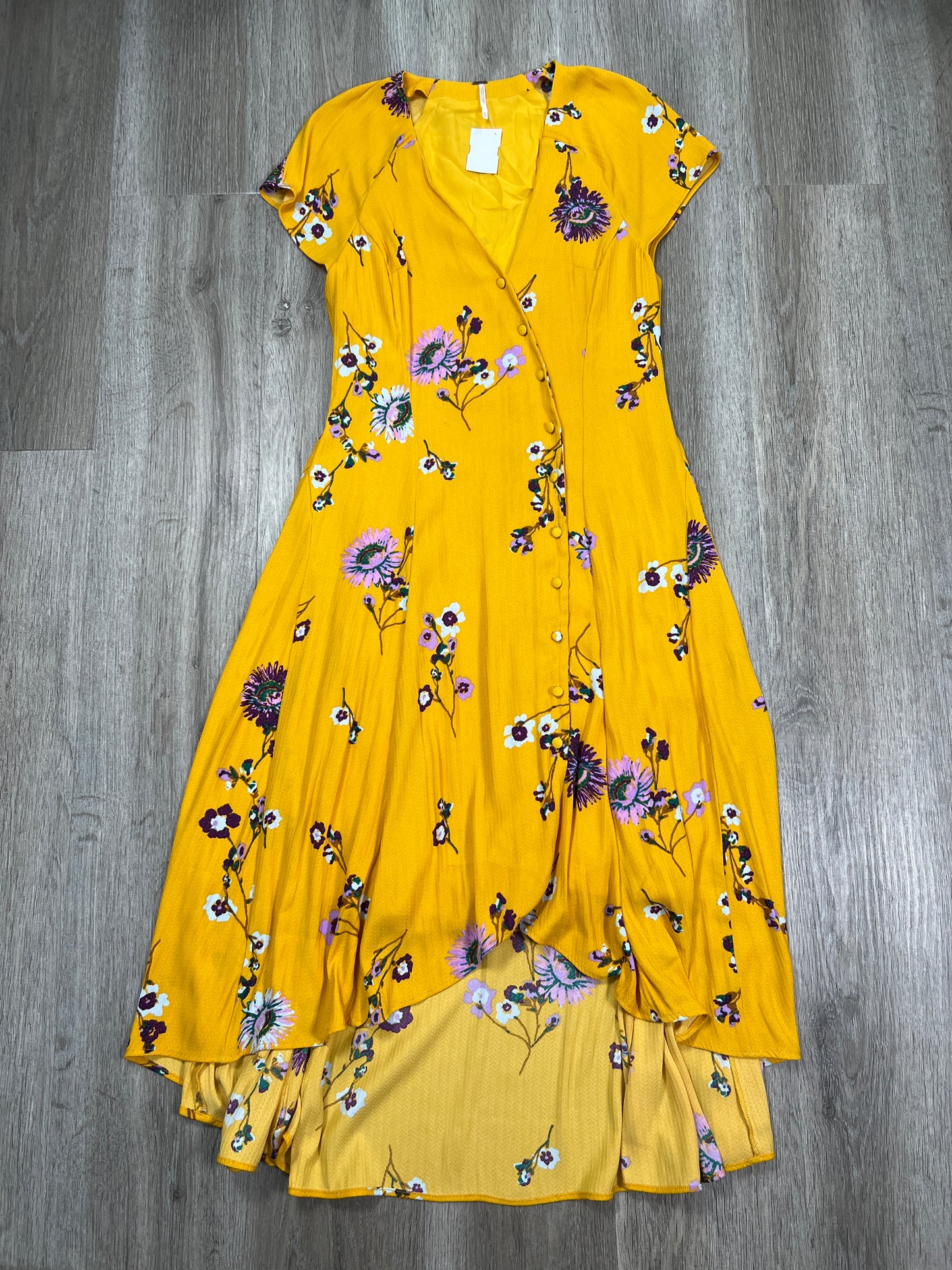 Dress Casual Midi By Free People In Yellow, Size: Xs