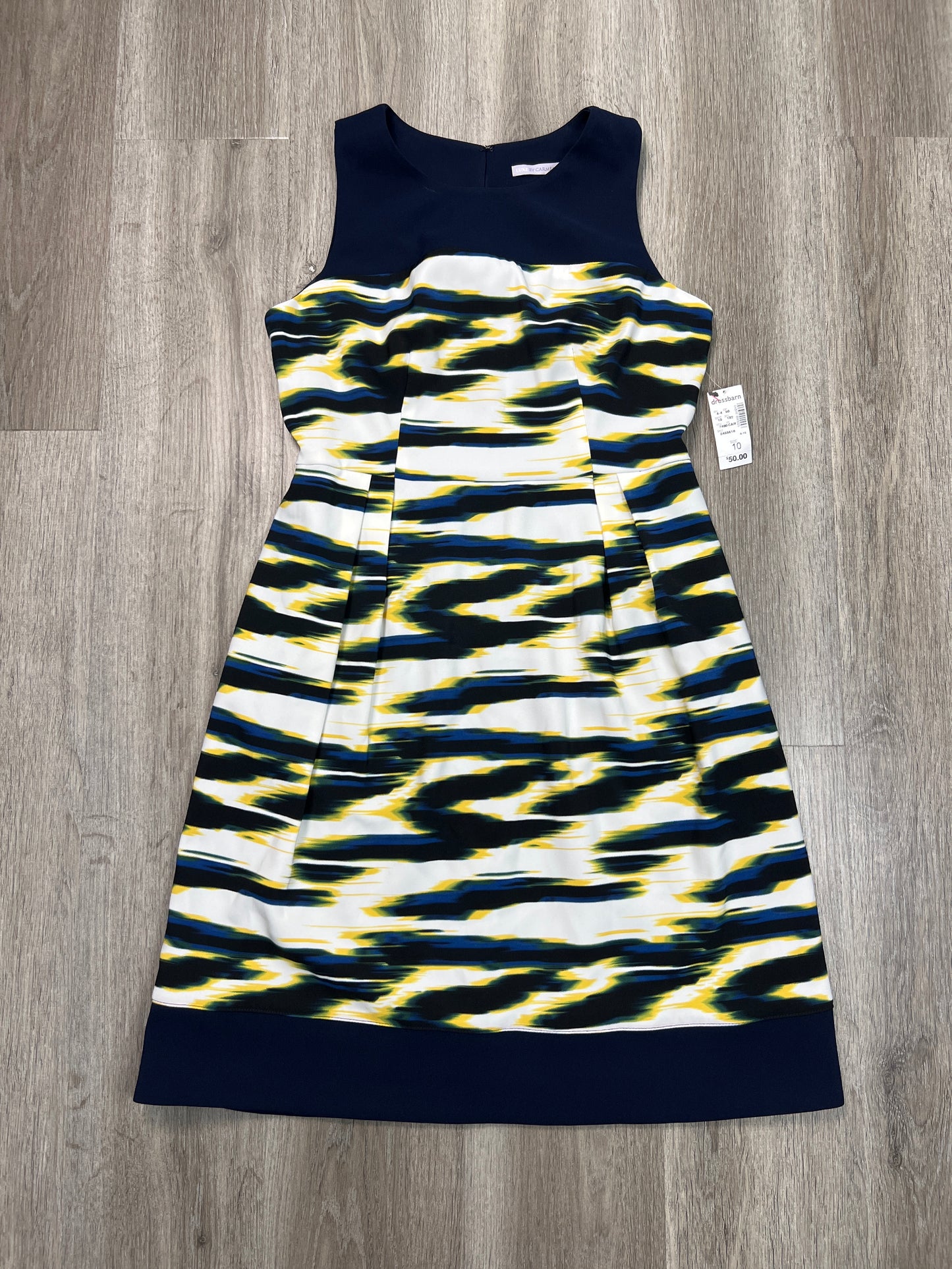 Dress Casual Midi By Luxe In Blue & Yellow, Size: M