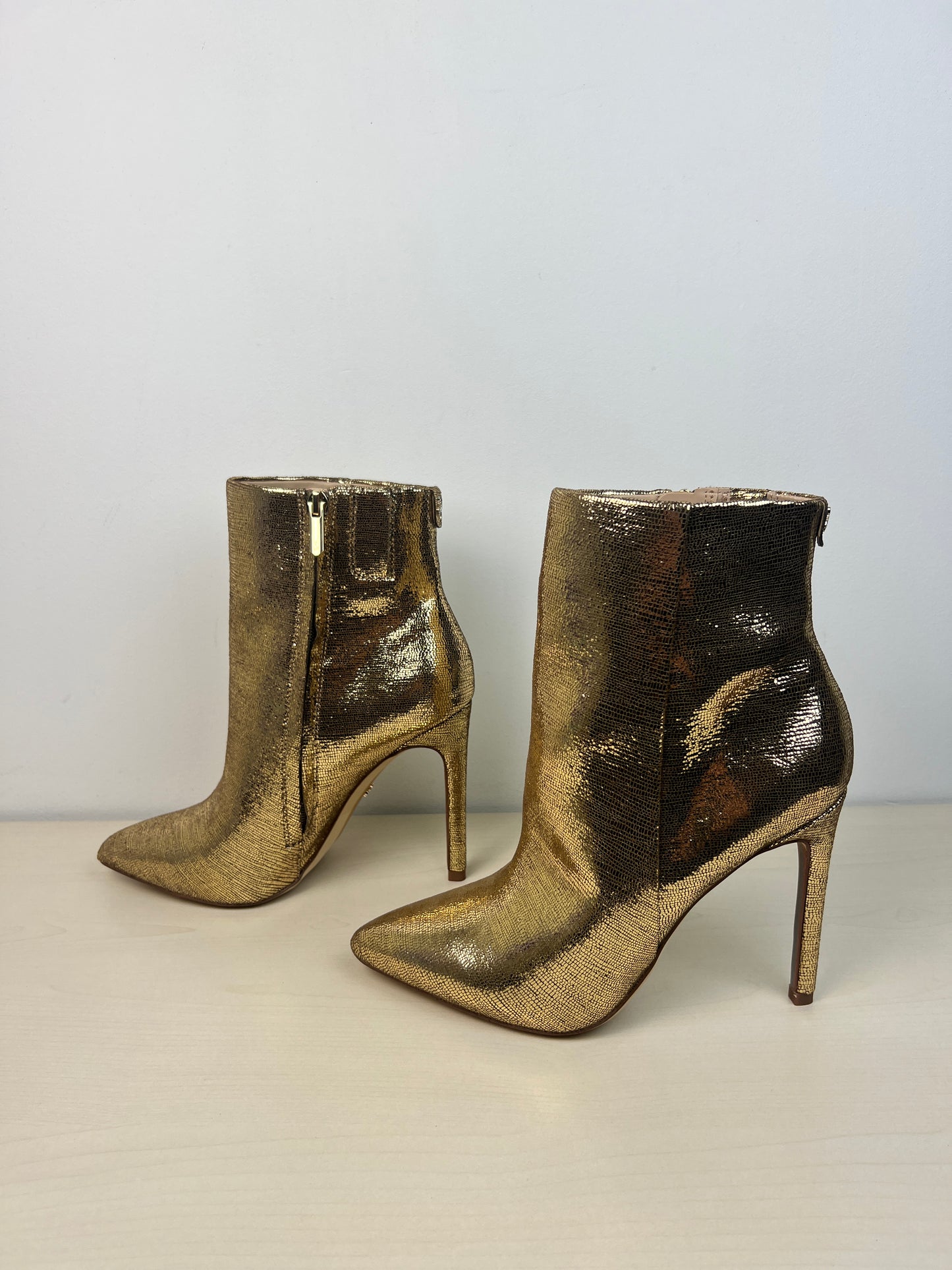 Boots Ankle Heels By Sam Edelman In Gold, Size: 7.5