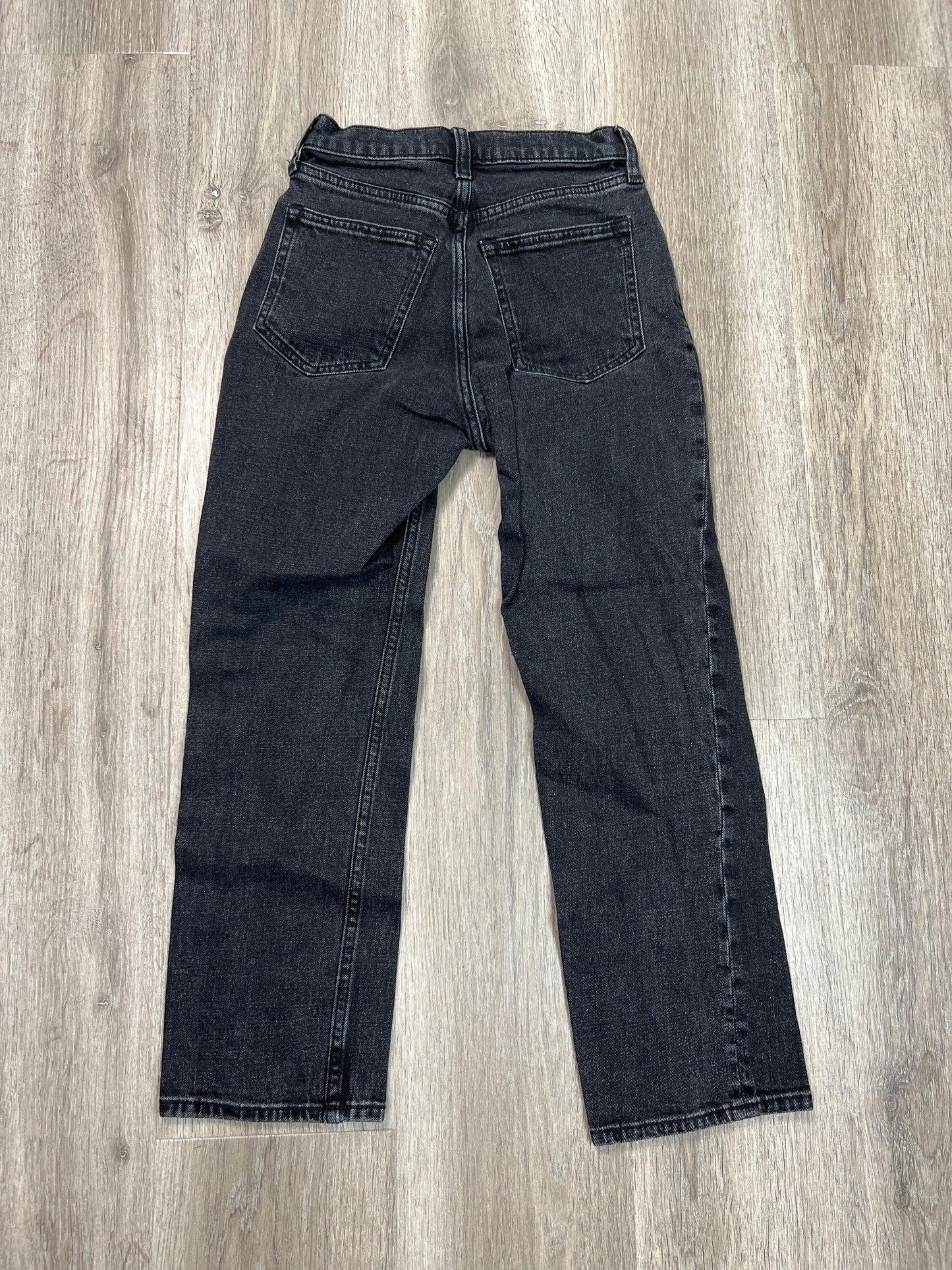 Jeans Straight By Abercrombie And Fitch In Black Denim, Size: 0