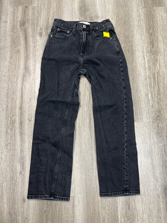 Jeans Straight By Abercrombie And Fitch In Black Denim, Size: 0