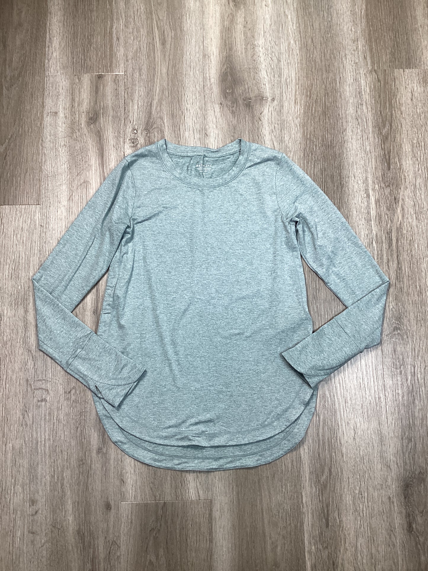 Athletic Top Long Sleeve Crewneck By Athleta In Green, Size: Xs