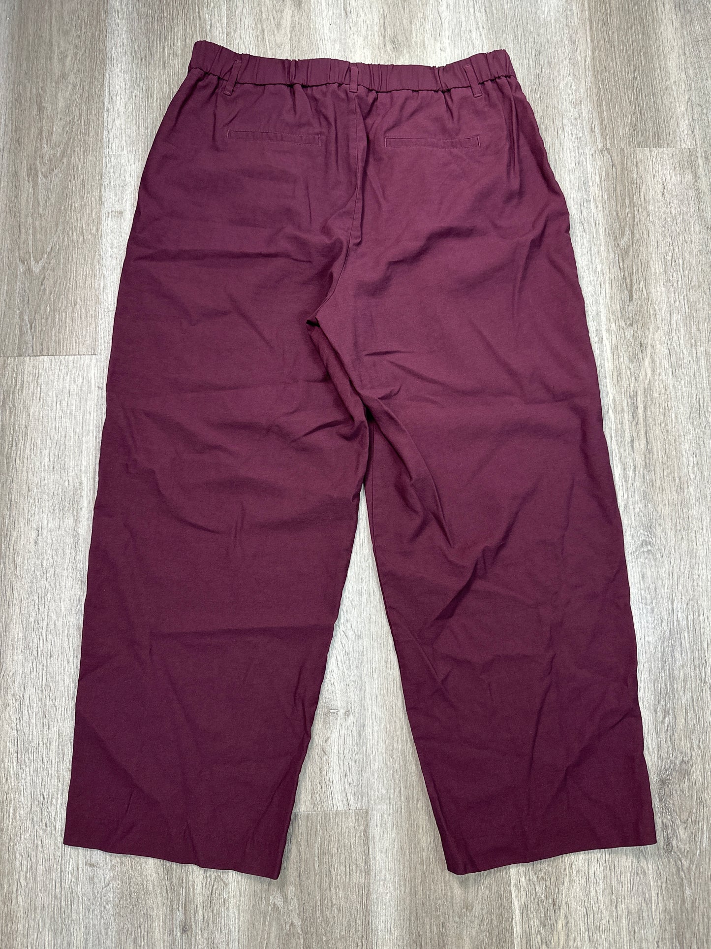 Pants Wide Leg By A New Day In Maroon, Size: Xl