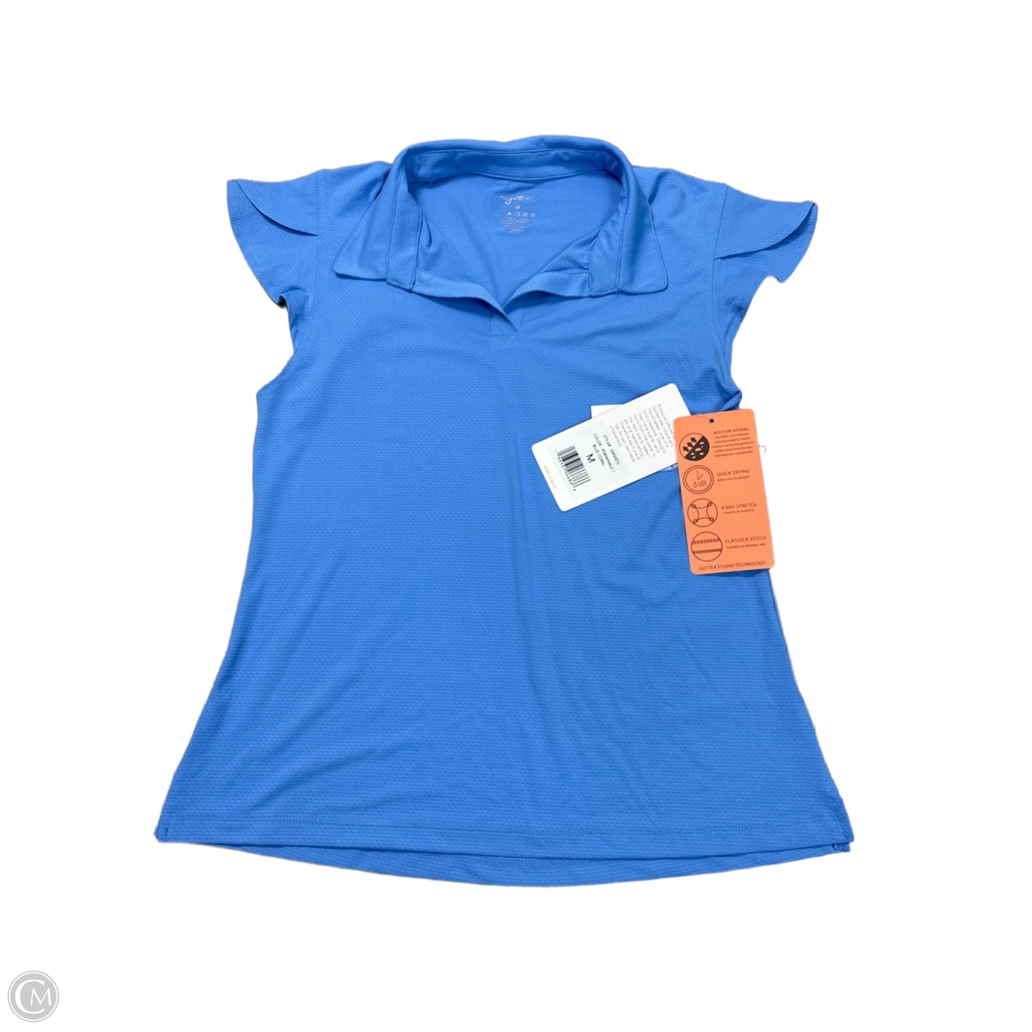 Athletic Top Short Sleeve By Gottex In Blue, Size: M