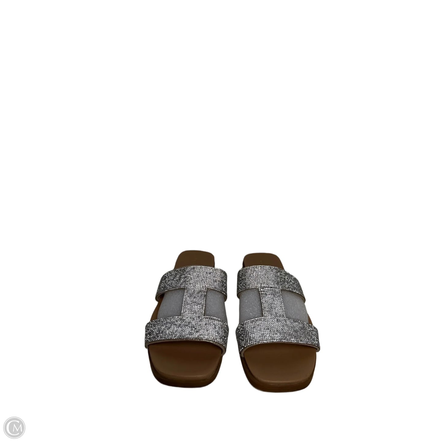 Sandals Flats By Kelly And Katie In Silver & Tan, Size: 9