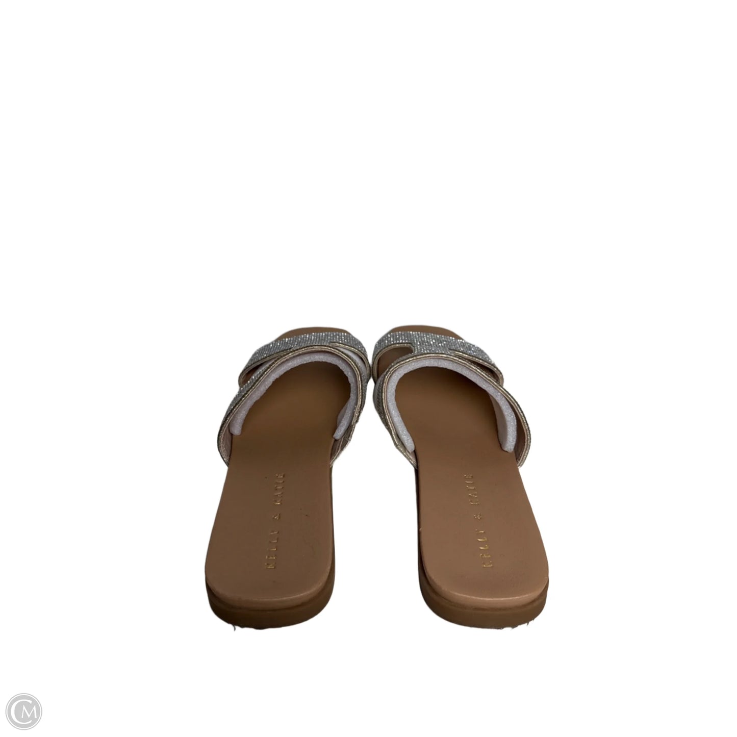 Sandals Flats By Kelly And Katie In Silver & Tan, Size: 9