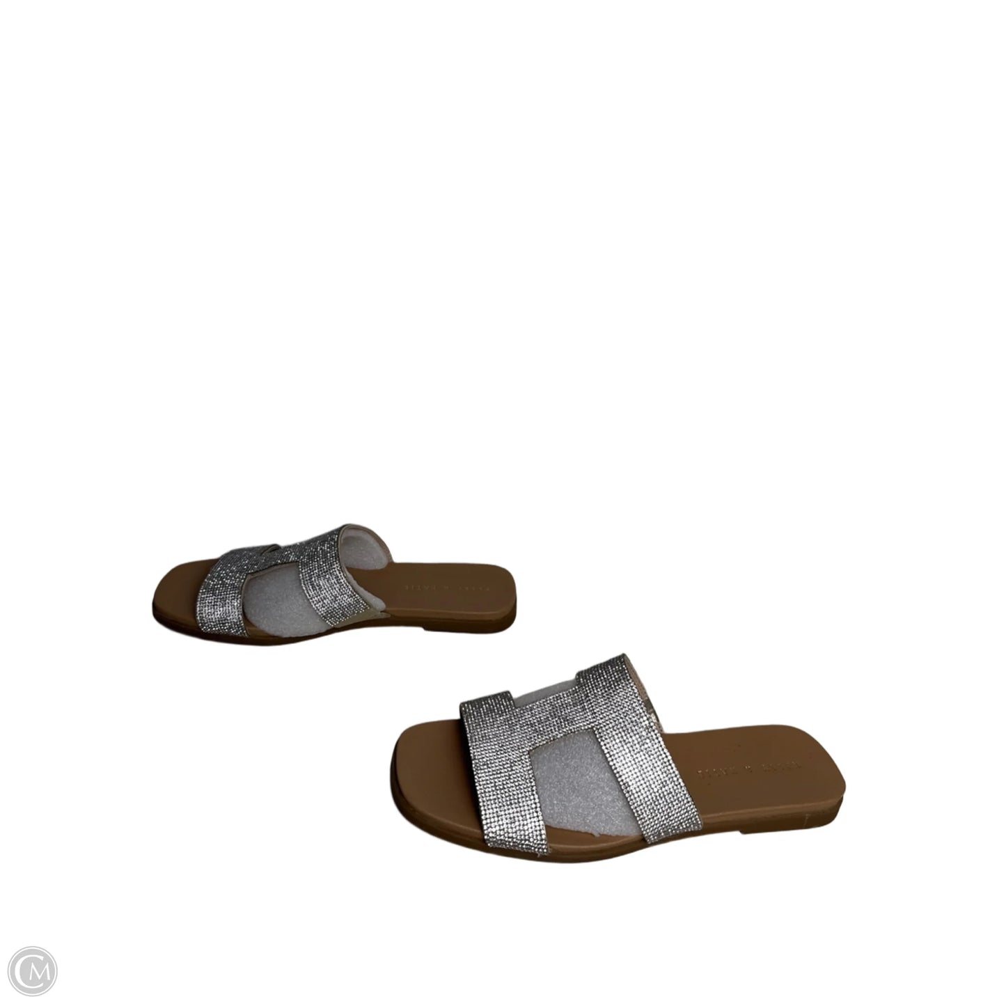 Sandals Flats By Kelly And Katie In Silver & Tan, Size: 9