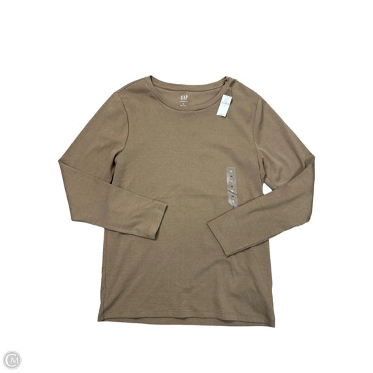 Top Long Sleeve Basic By Gap In Brown, Size: Xl
