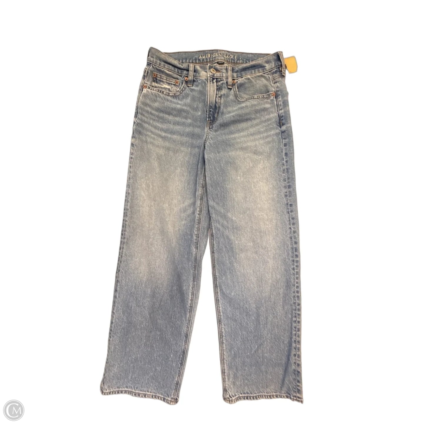 Jeans Straight By American Eagle In Blue Denim, Size: 4