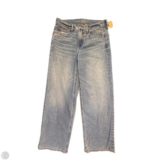 Jeans Straight By American Eagle In Blue Denim, Size: 4
