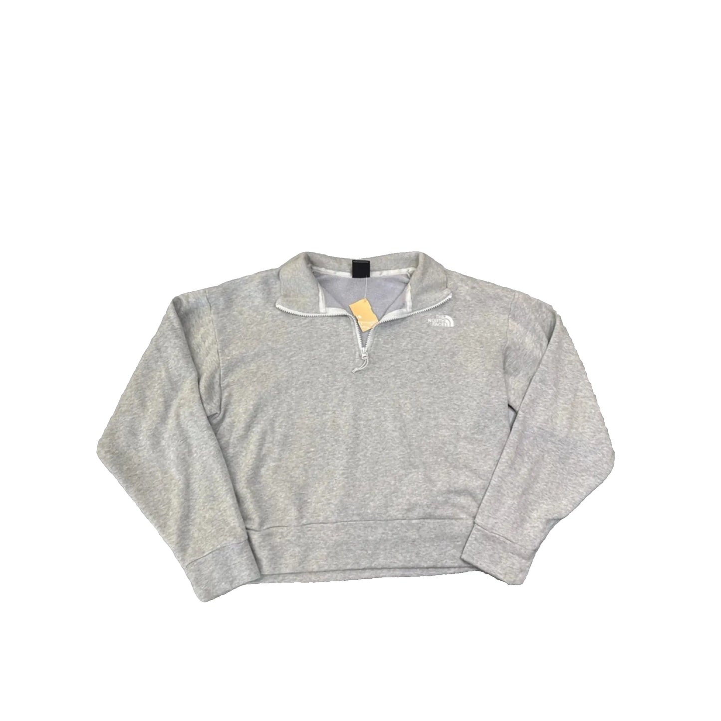 Athletic Top Long Sleeve Collar By The North Face In Grey, Size: M