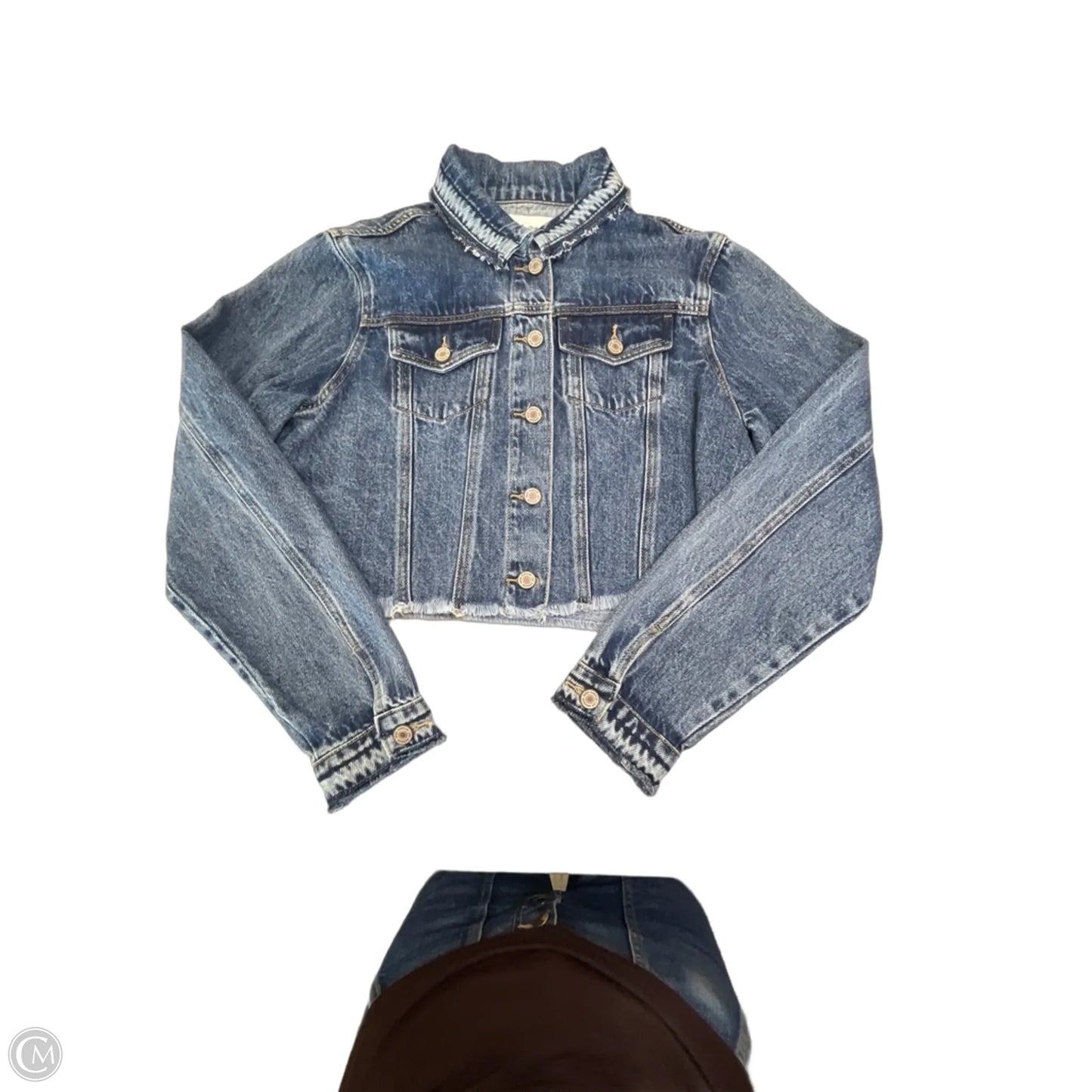 Jacket Denim By Kancan In Blue Denim, Size: Xl