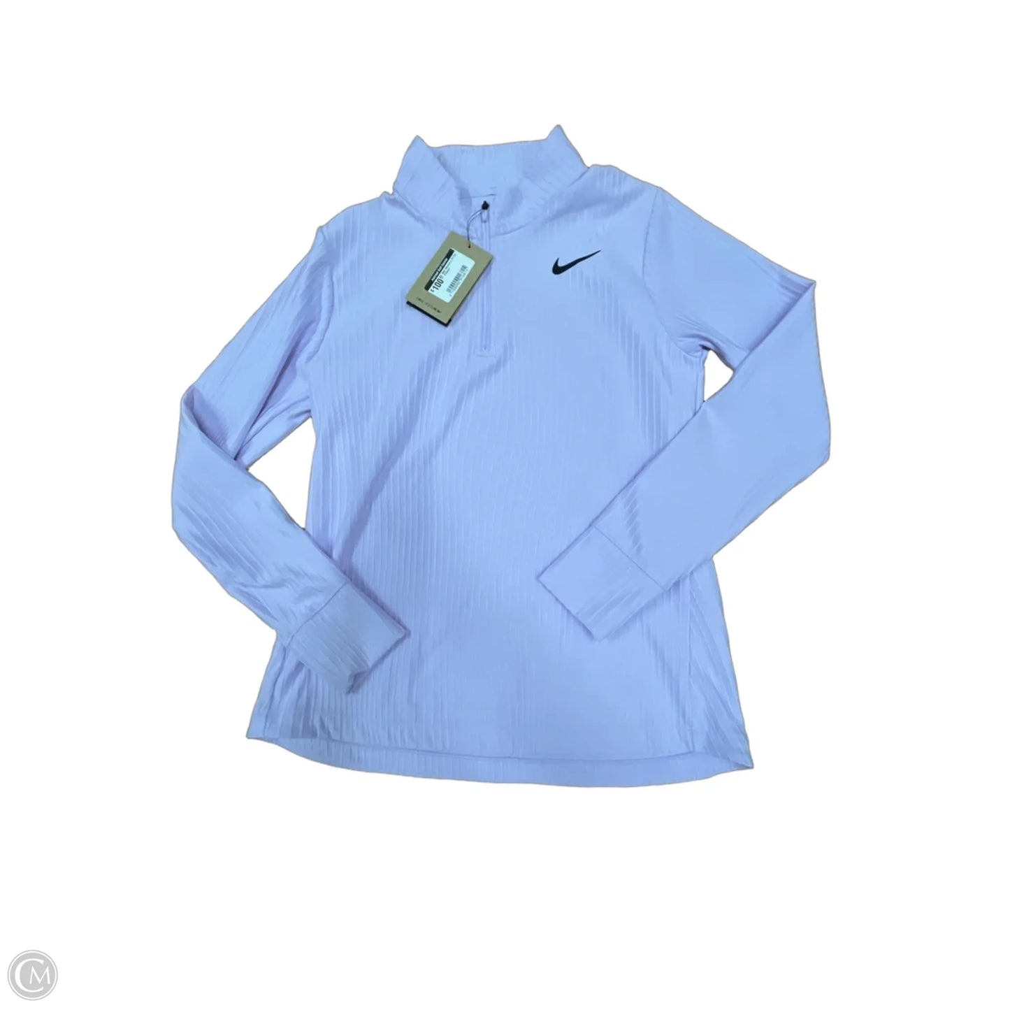 Athletic Top Long Sleeve Collar By Nike In Purple, Size: S