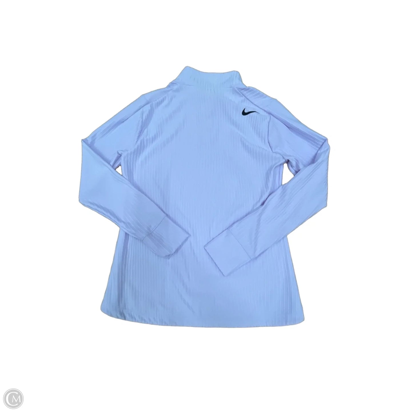 Athletic Top Long Sleeve Collar By Nike In Purple, Size: S