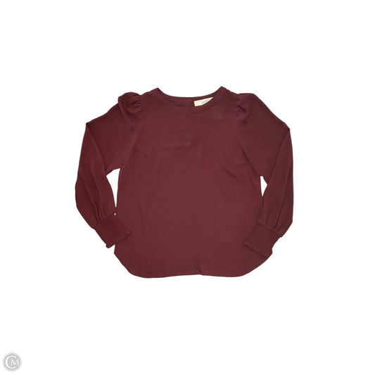 Top Long Sleeve By Loft In Maroon, Size: S