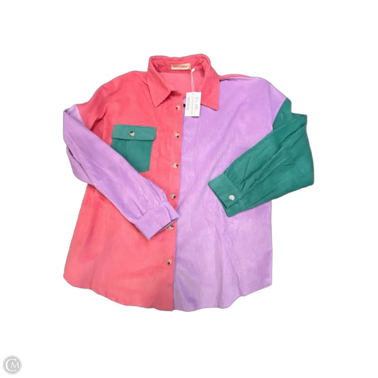 Jacket Shirt By Grace & Emma In Multi-colored, Size: 2x