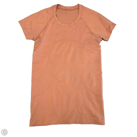 Athletic Top Short Sleeve By Lululemon In Orange, Size: S
