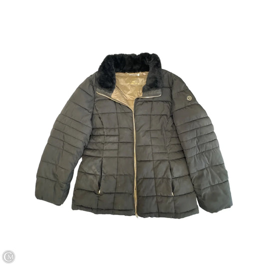 Jacket Faux Fur & Sherpa By Ashley In Black & White, Size: S