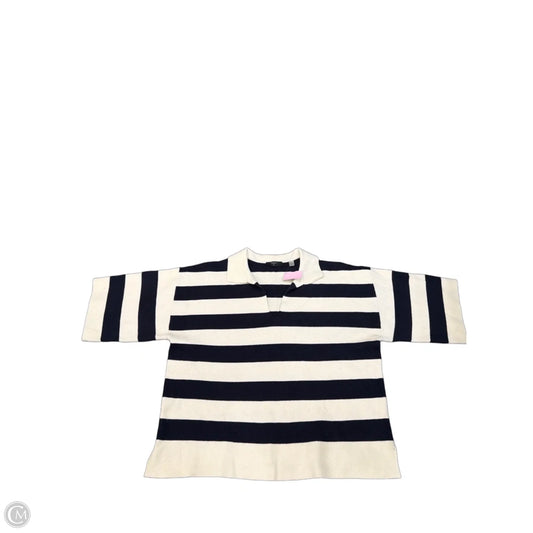 Top Short Sleeve By Tahari In Striped Pattern, Size: Xl