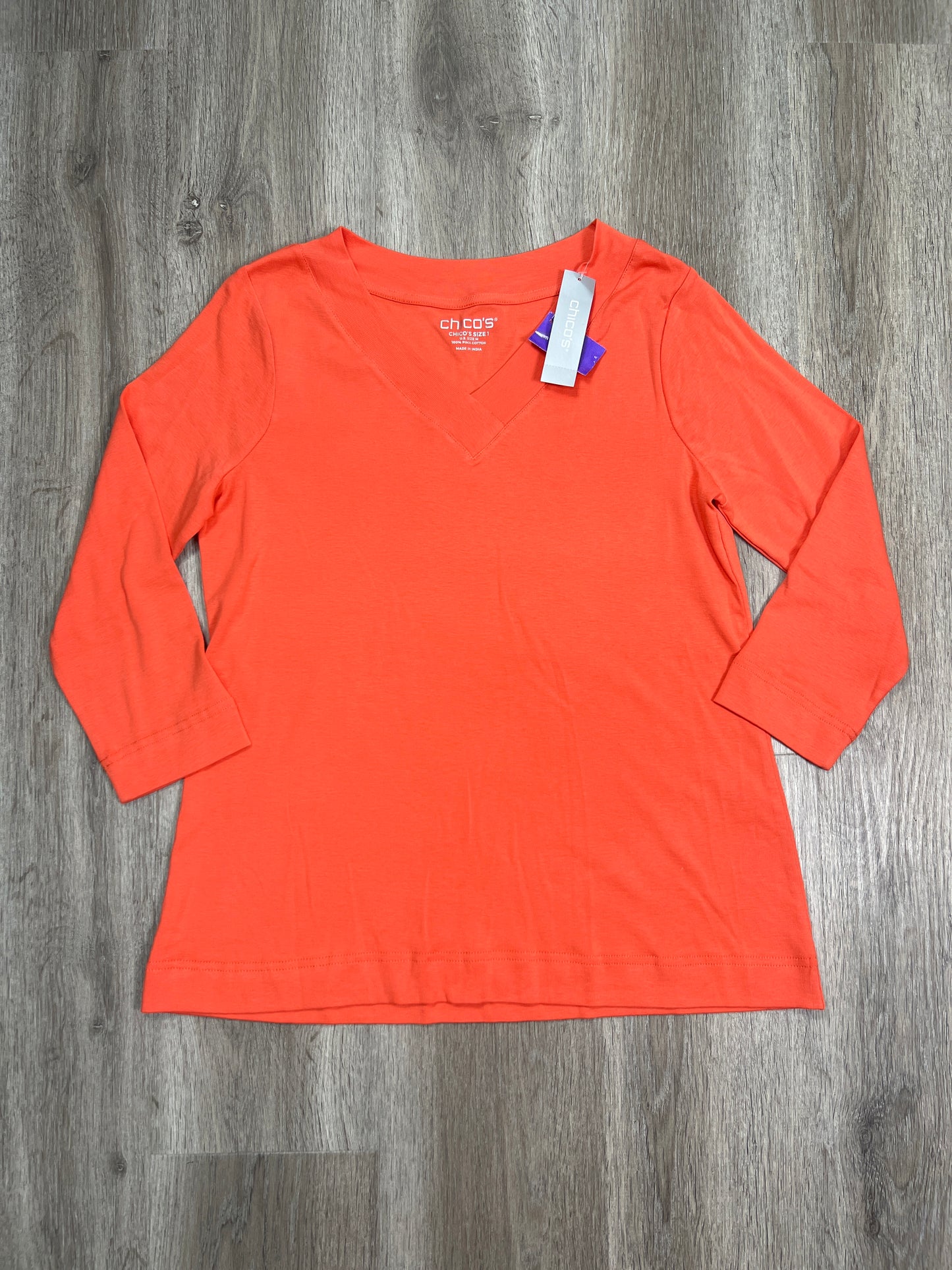 Orange Top 3/4 Sleeve Chicos, Size M