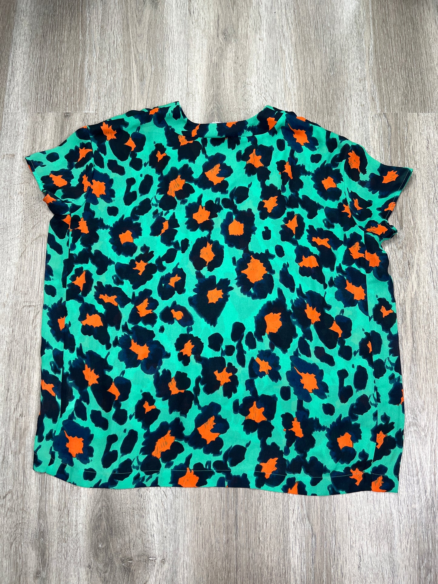 Leopard Print Blouse Short Sleeve Cabi, Size Xs