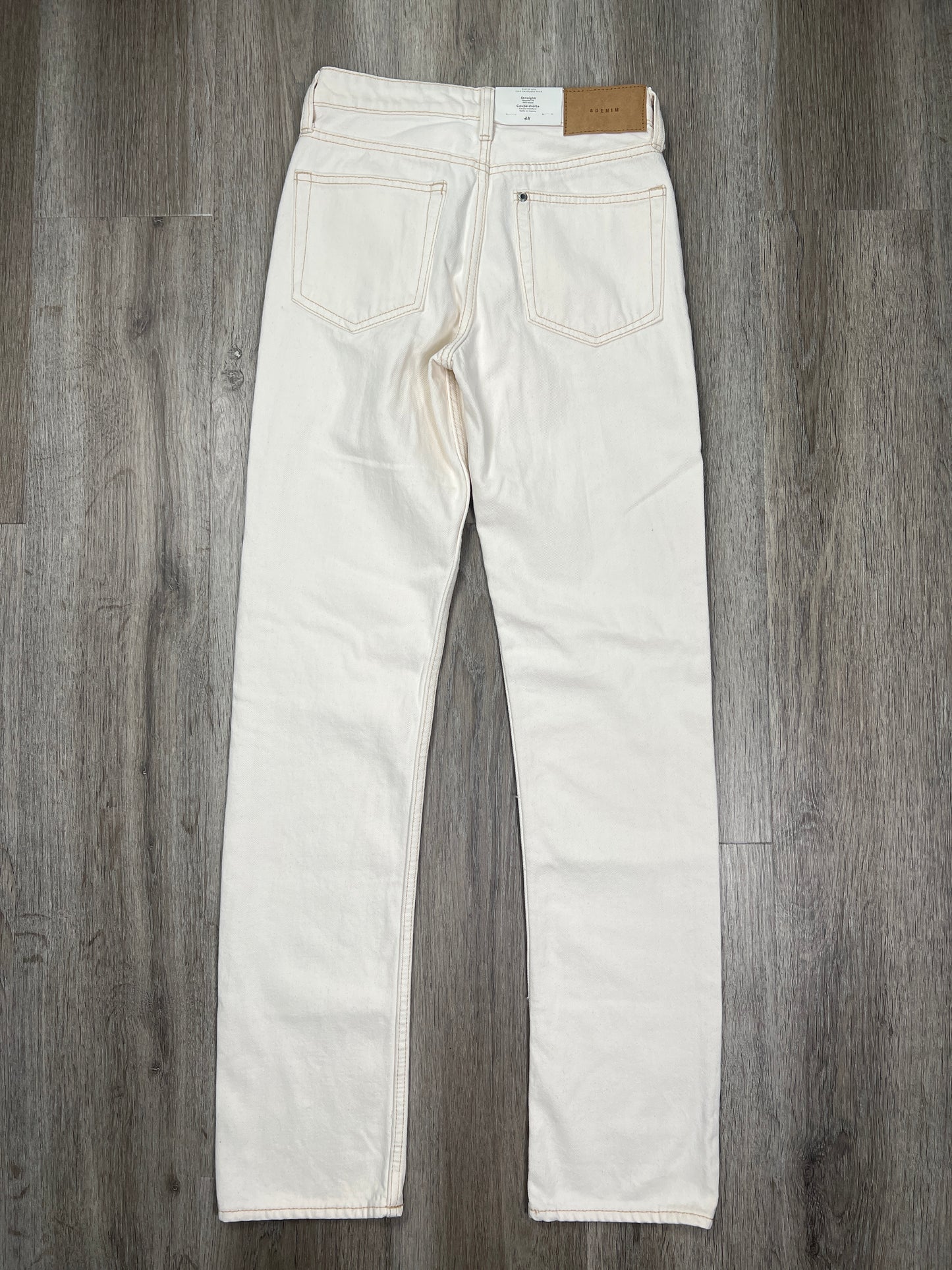 White Denim Jeans Straight H&m, Size 0