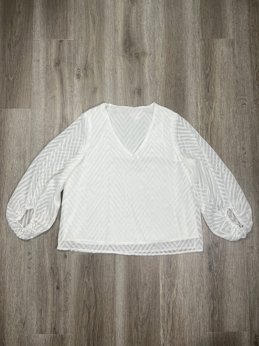 White Blouse Long Sleeve Clothes Mentor, Size M