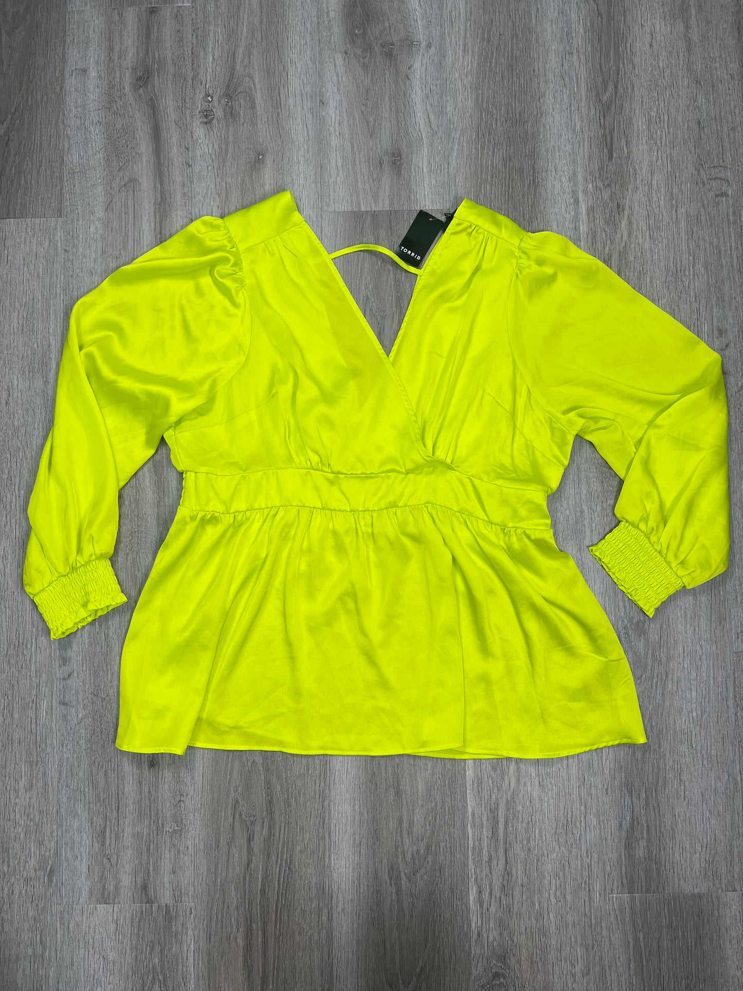 Green Blouse Long Sleeve Torrid, Size 2x