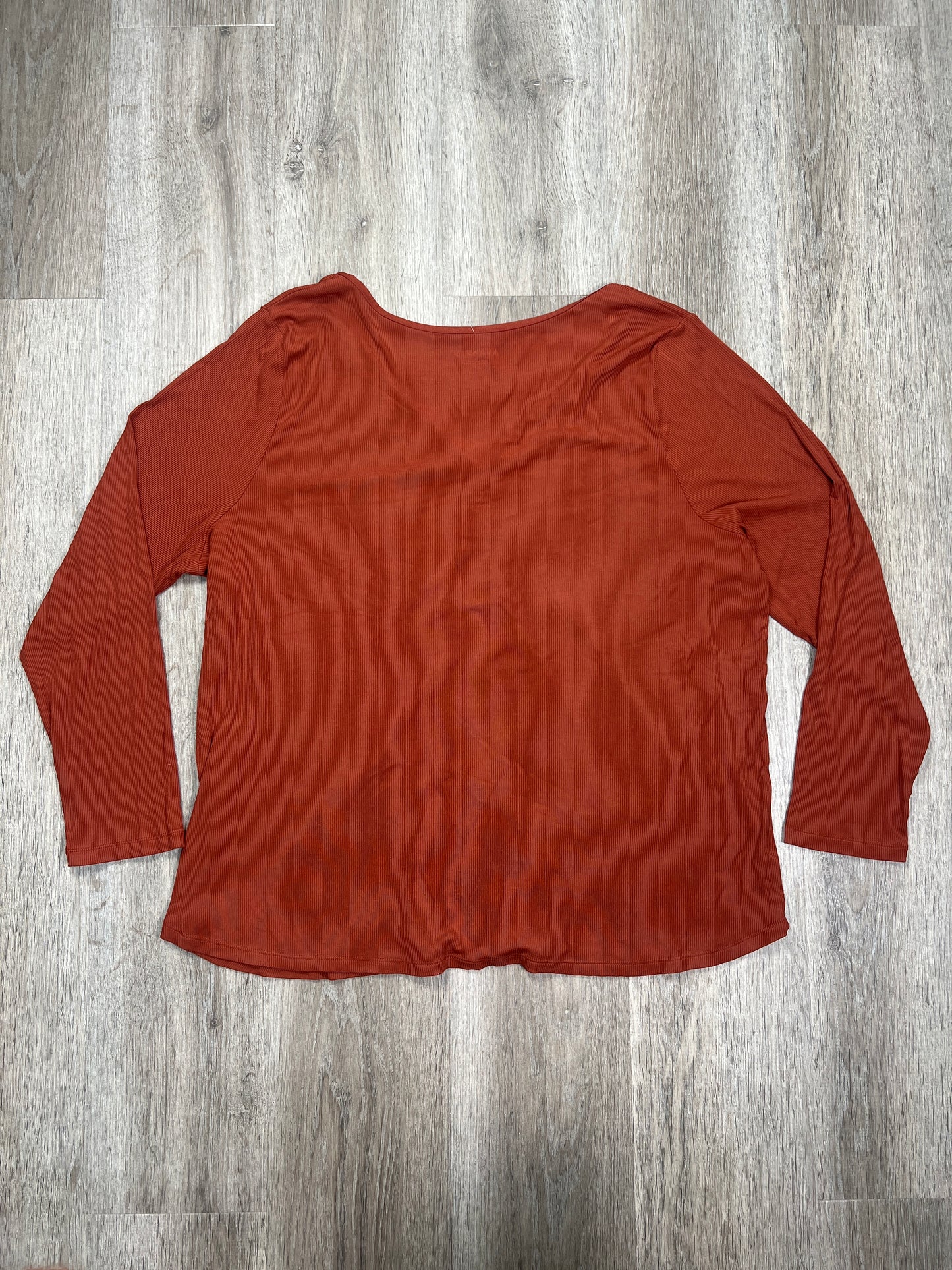 Red Top Long Sleeve Basic Ava & Viv, Size 3x