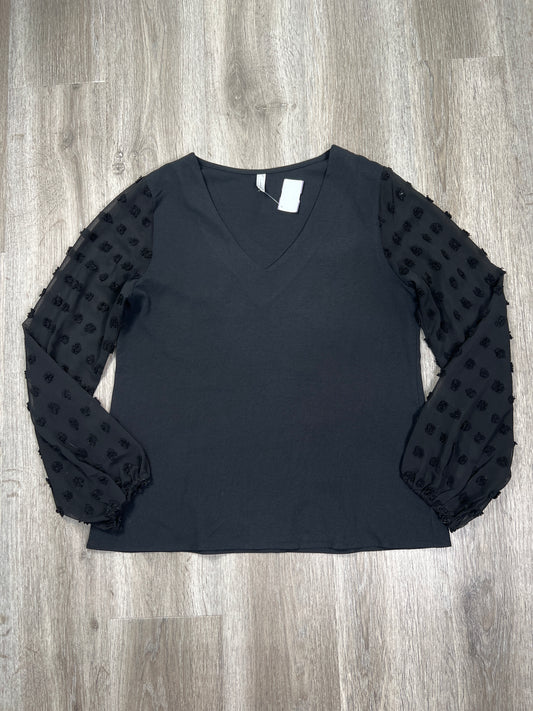 Black Blouse Long Sleeve FASHION, Size M