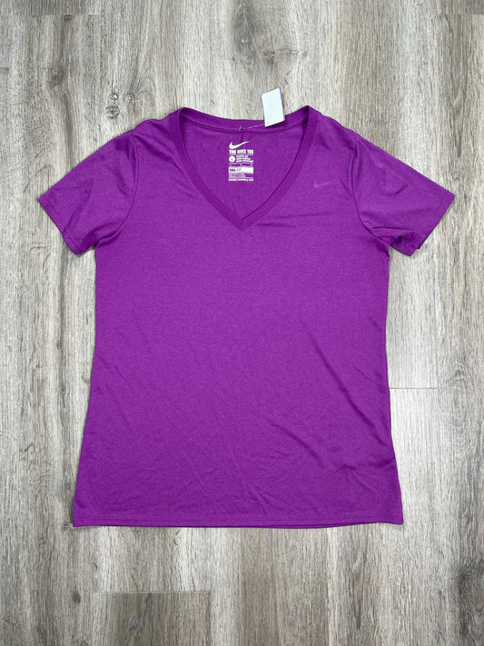 Purple Athletic Top Short Sleeve Nike, Size L