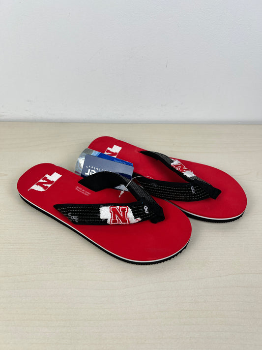 Black & Red Sandals Flip Flops FOREVER COLLECTIBLES, Size 5