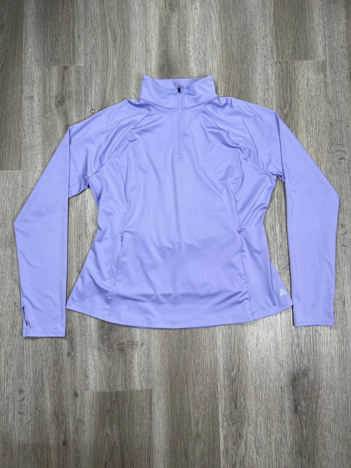 Purple Athletic Top Long Sleeve Collar Tek Gear, Size Xl