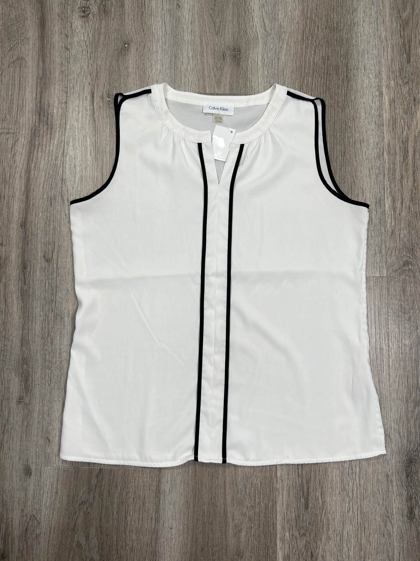 Black & White Blouse Sleeveless Calvin Klein, Size S