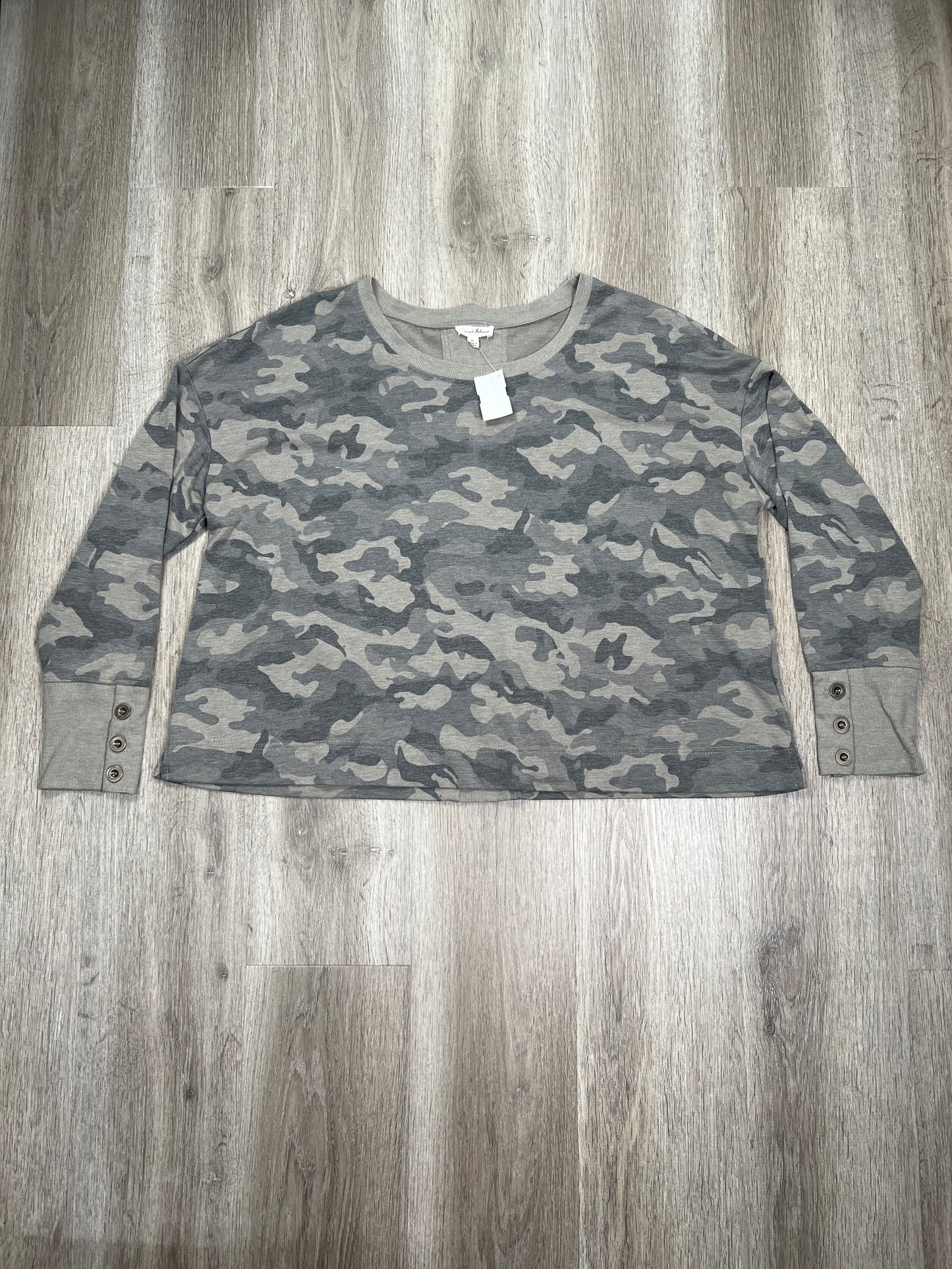 Camouflage Print Top Long Sleeve Jane And Delancey, Size Xl