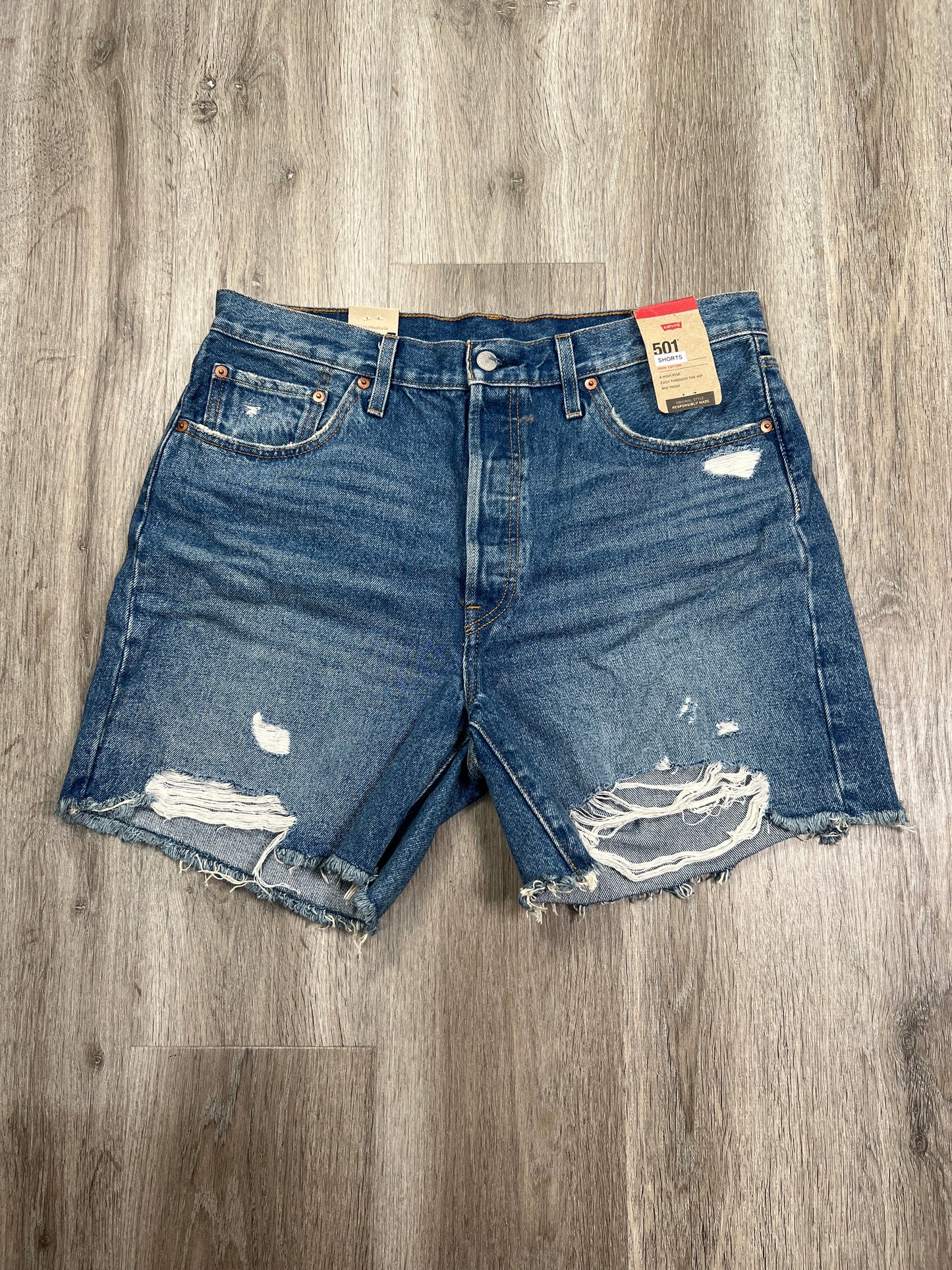 Shorts By Levis In Blue Denim, Size: Xl