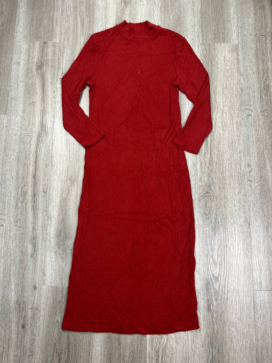 Dress Casual Midi By A New Day In Red, Size: M