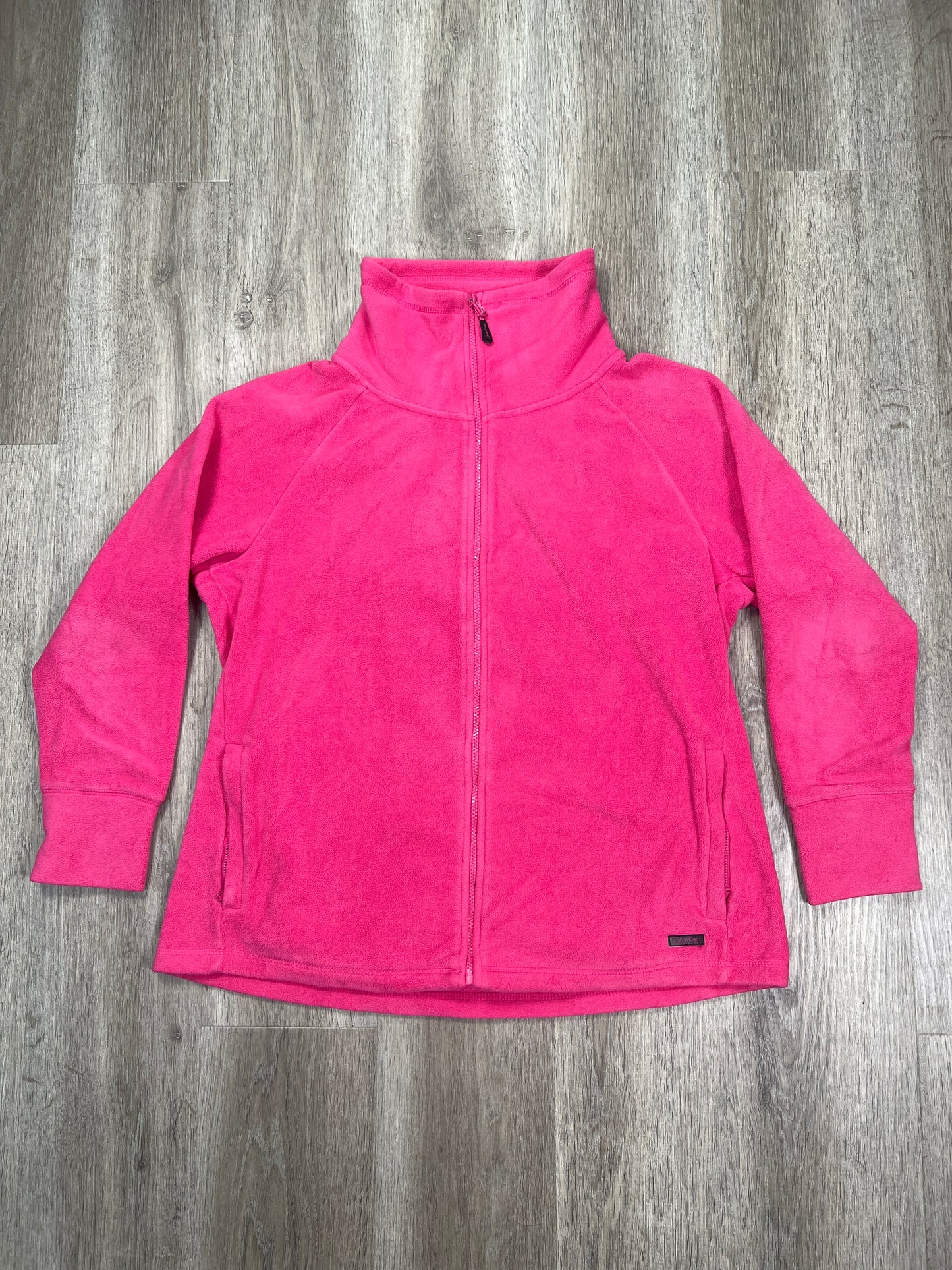 Jacket Fleece By Calvin Klein In Pink, Size: 1x