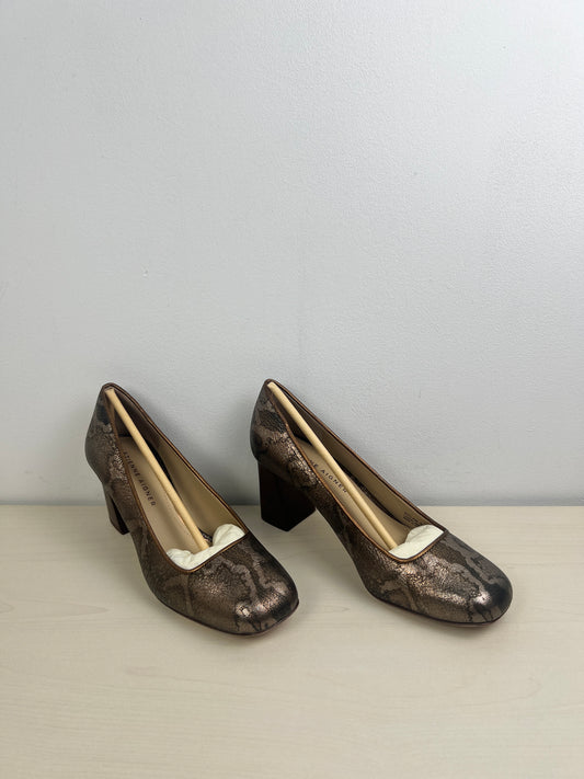 Shoes Heels Block By Etienne Aigner In Bronze, Size: 6.5