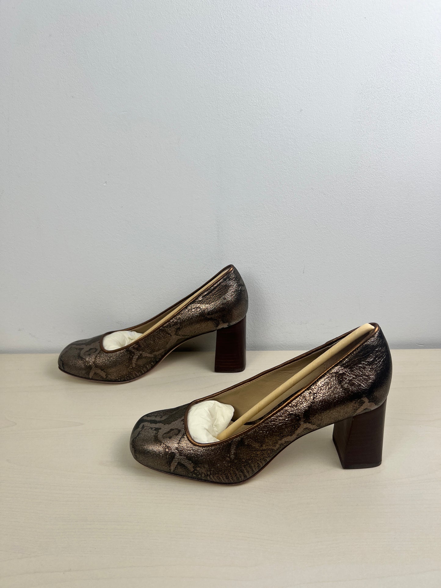 Shoes Heels Block By Etienne Aigner In Bronze, Size: 6.5