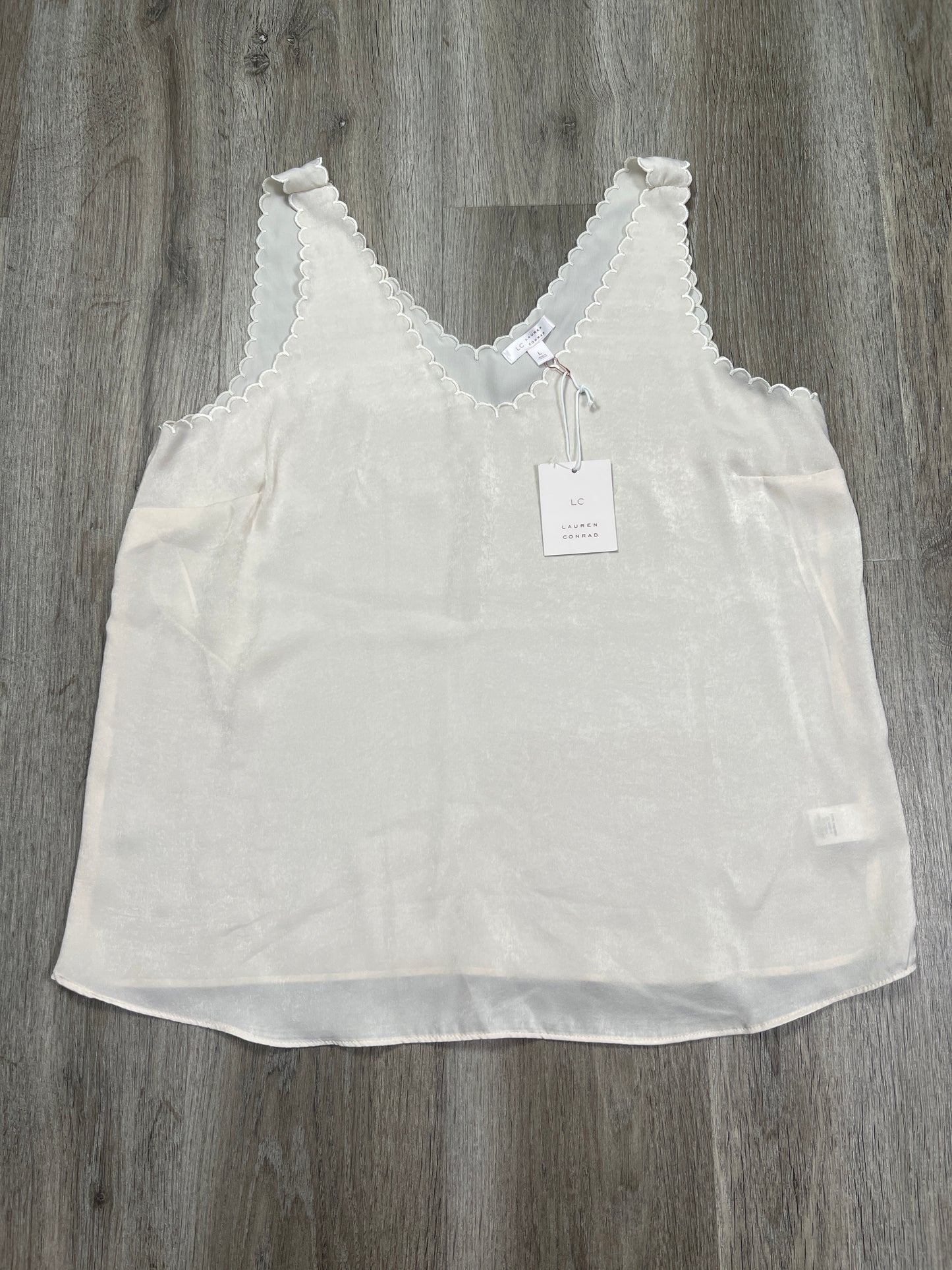 Blouse Sleeveless By Lc Lauren Conrad In Cream, Size: L