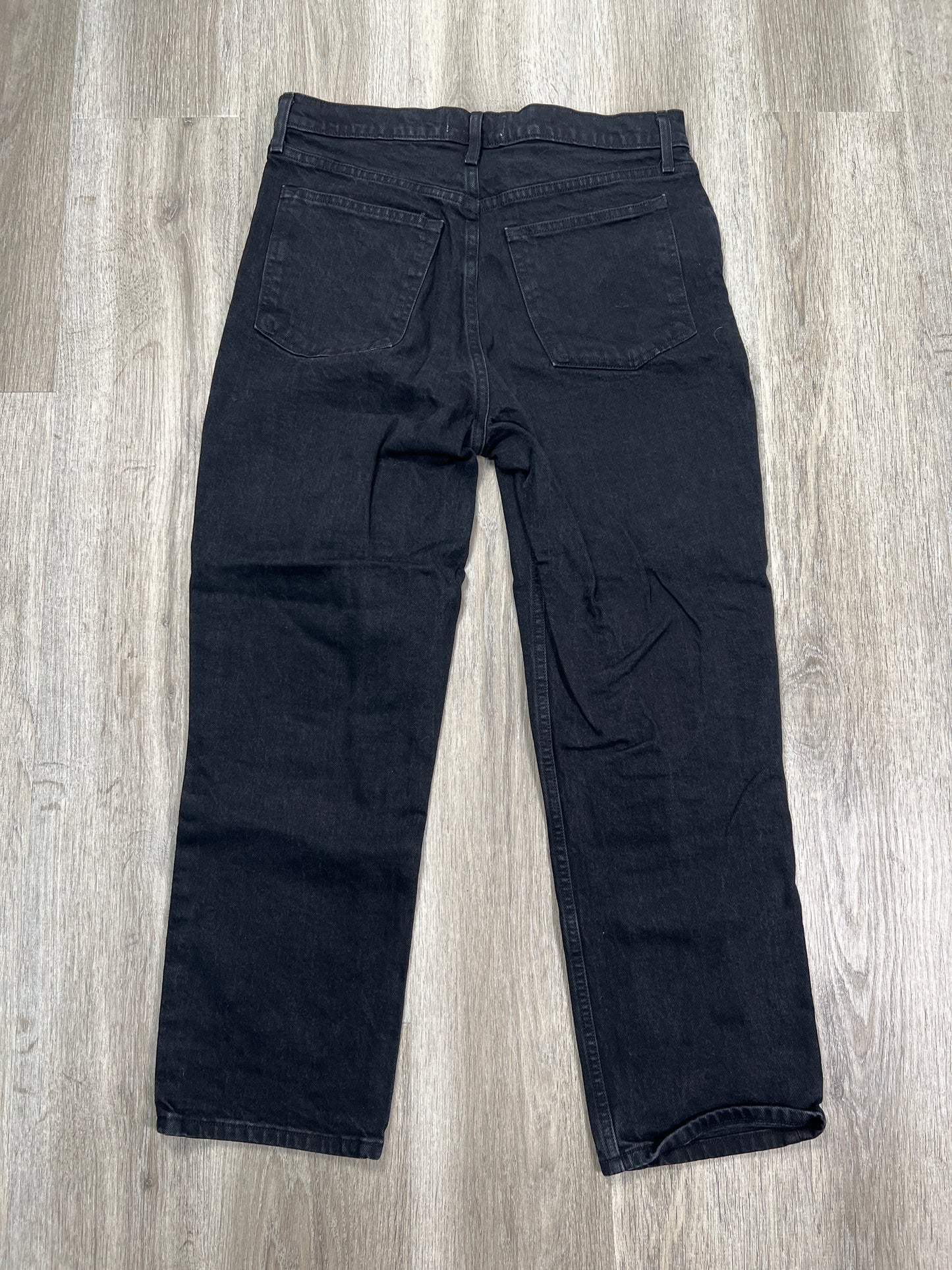 Jeans Straight By Abercrombie And Fitch In Black Denim, Size: 14