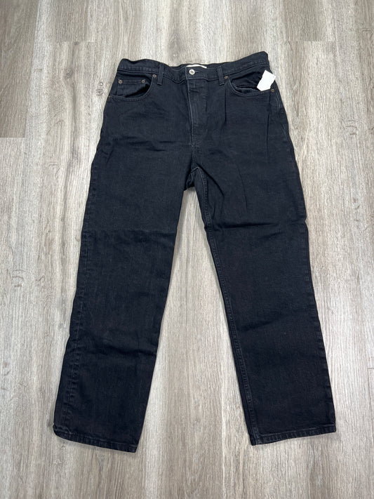 Jeans Straight By Abercrombie And Fitch In Black Denim, Size: 14