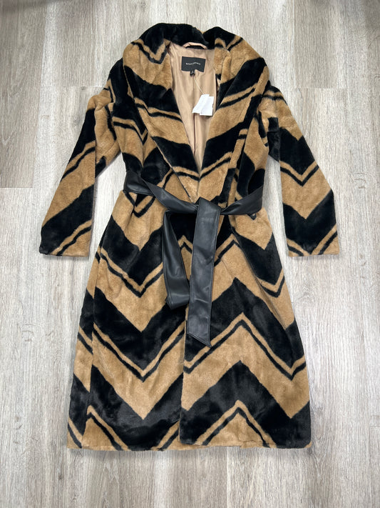 Coat Faux Fur & Sherpa By Banana Republic In Chevron Pattern, Size: Xs