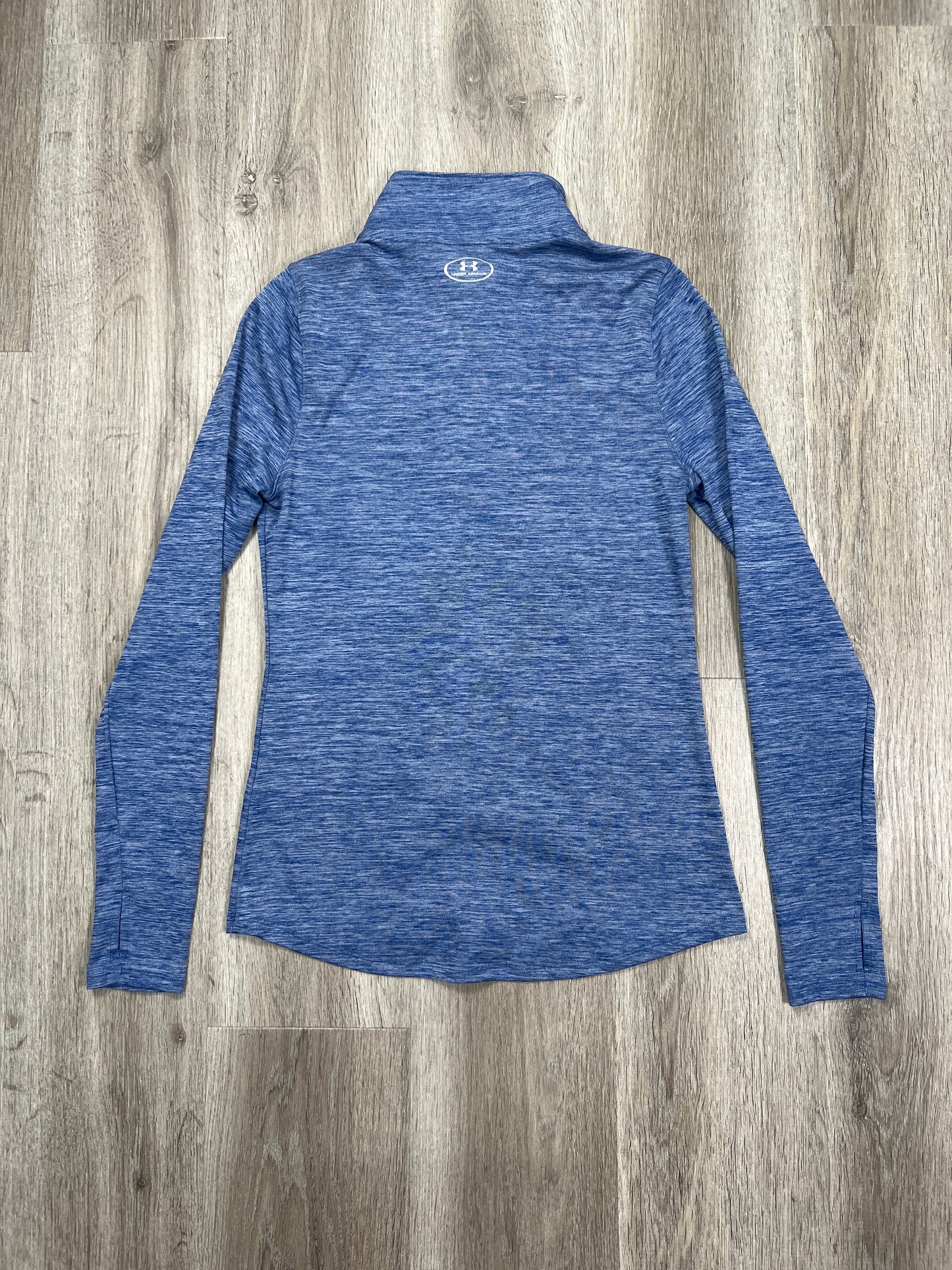 Athletic Top Long Sleeve Collar By Under Armour In Blue, Size: S