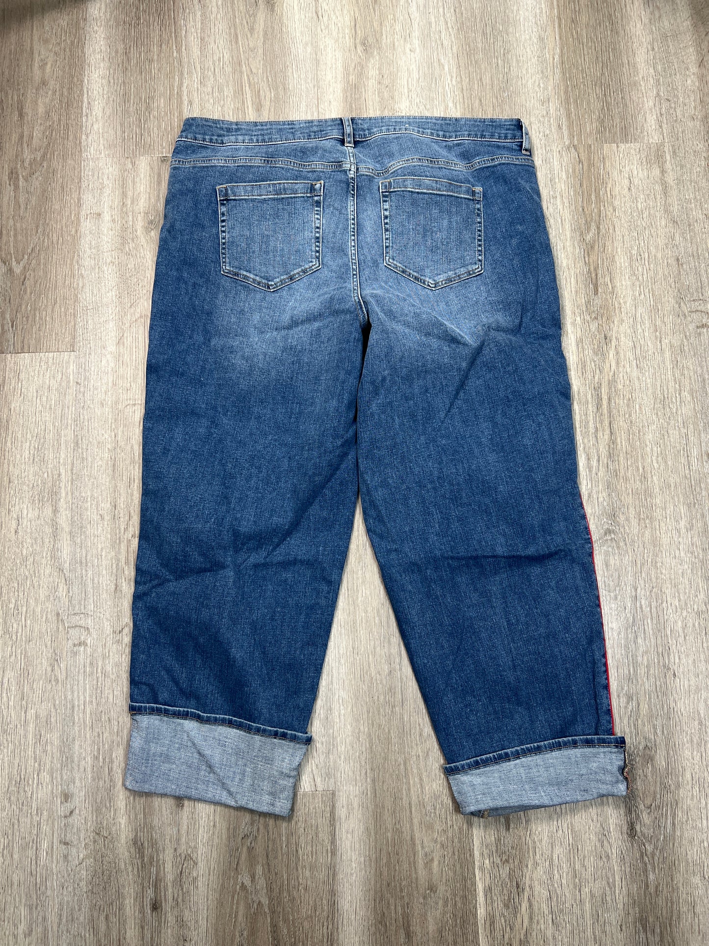 Jeans Cropped By Vince Camuto In Blue Denim, Size: 22