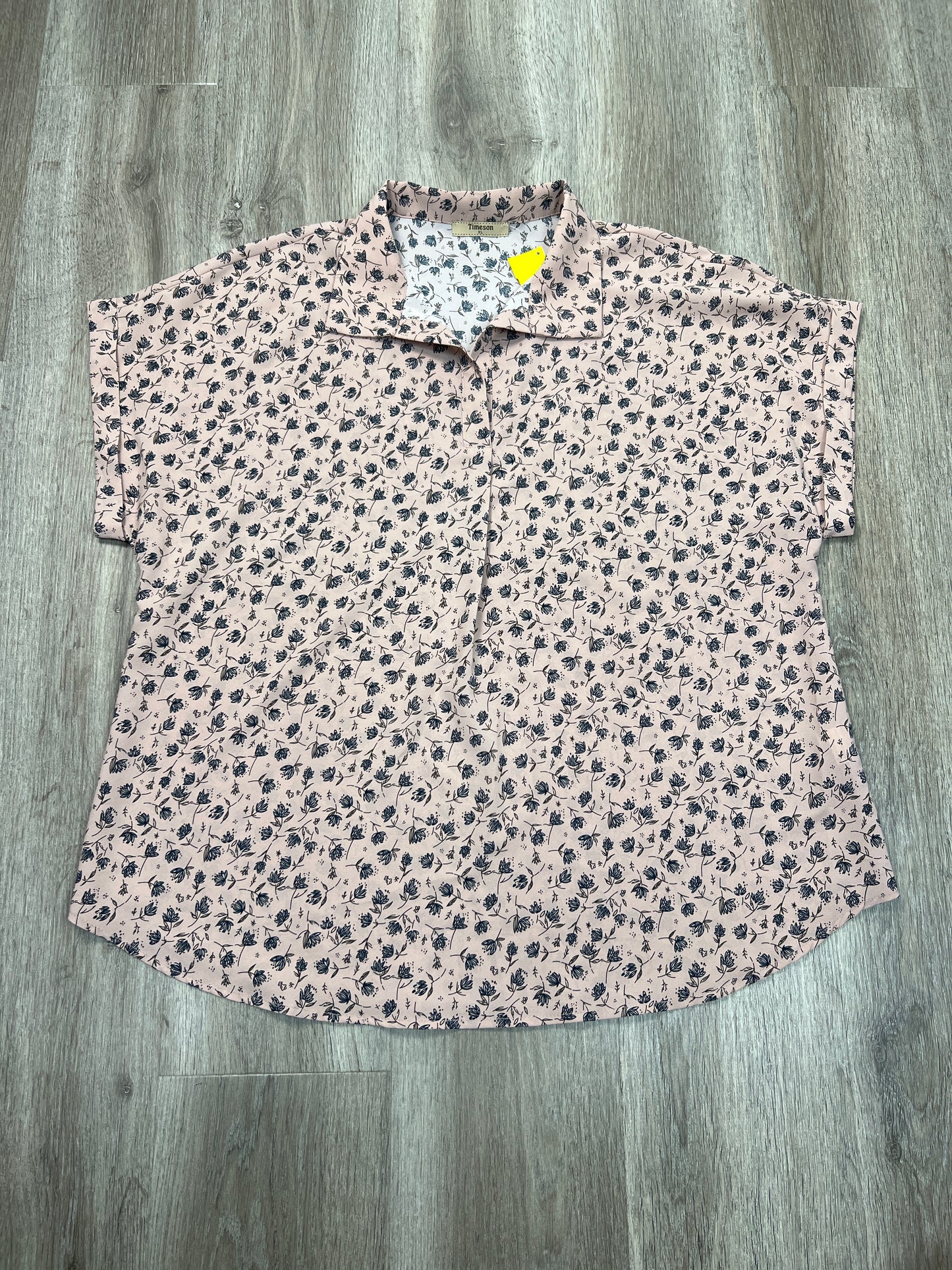 Blouse Short Sleeve By TIMESON In Floral Print, Size: Xl